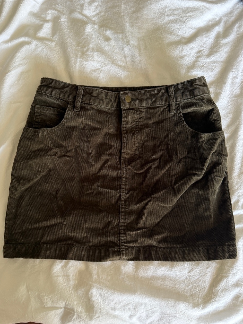 BDG Olive Army Green Corduroy Mini Skirt Urban Outfitters Small - Picture 2 of 4